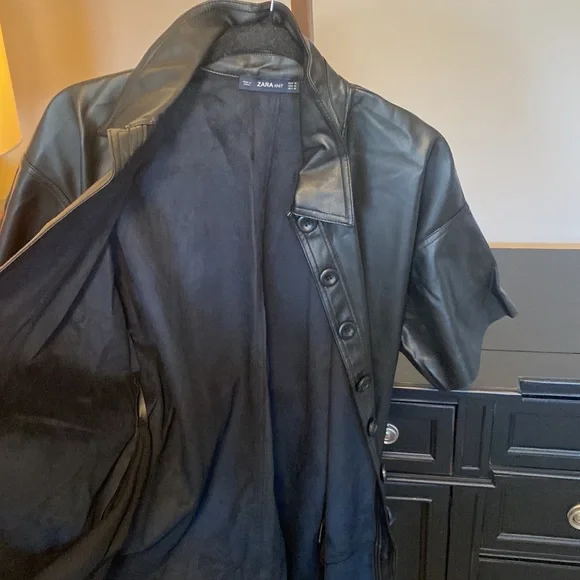 Zara Pleather Shirt Dress - Picture 6 of 7